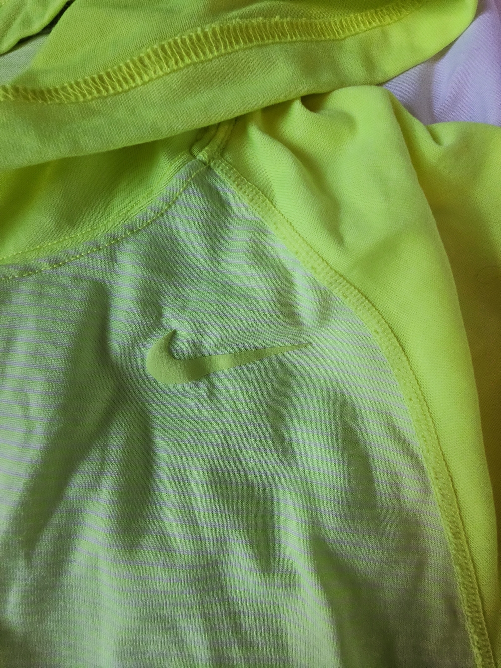Nike Neon Yellow Performance Hooded Long Sleeve Top - Picture 4 of 7